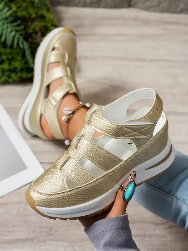 Yona | Women’s Orthopaedic Wedge Sandals With A Velcro Strap