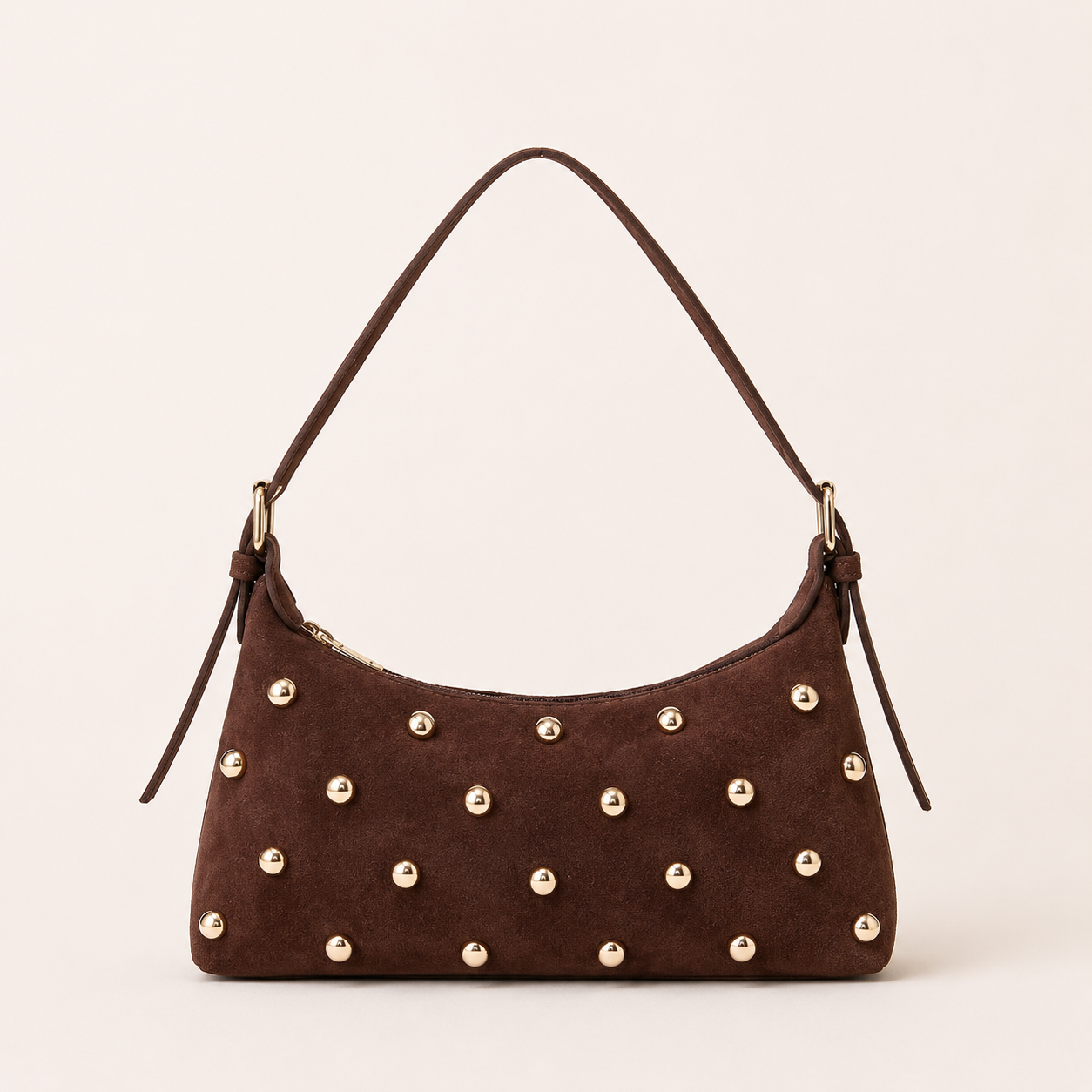 Lotte | Suede Studded Schoulder Bag