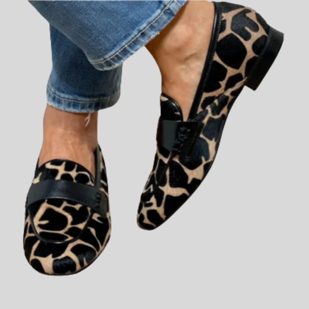 Katie | Orthopaedic Leopard Print Loafers