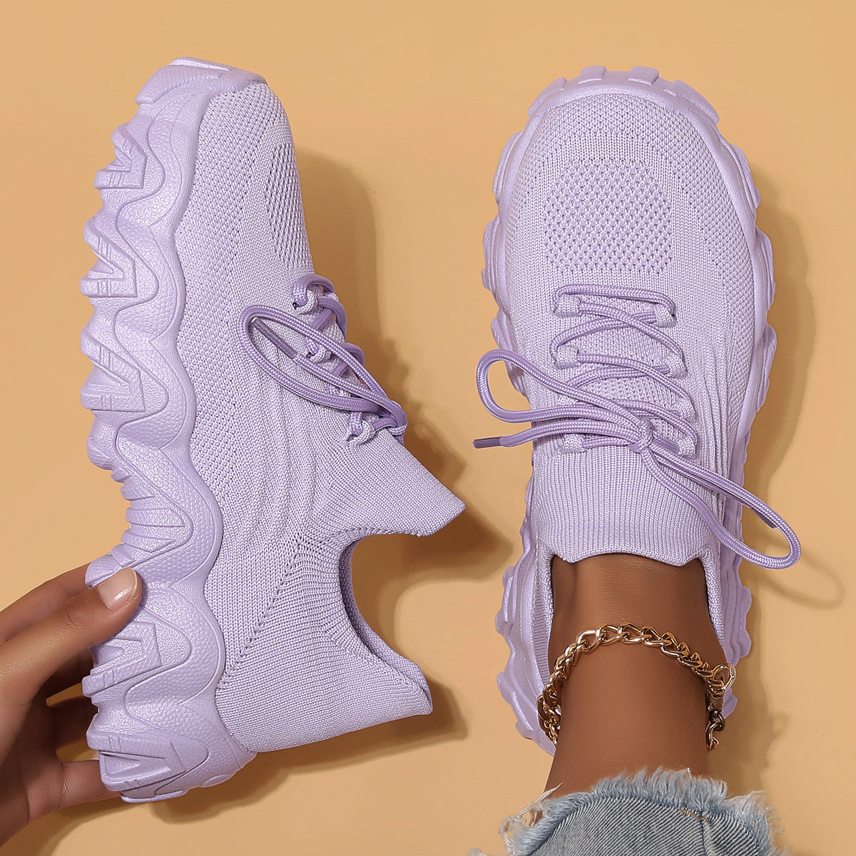 Nisa | Orthopaedic Stretch-Knit Sneakers For Hard & Long Working Days