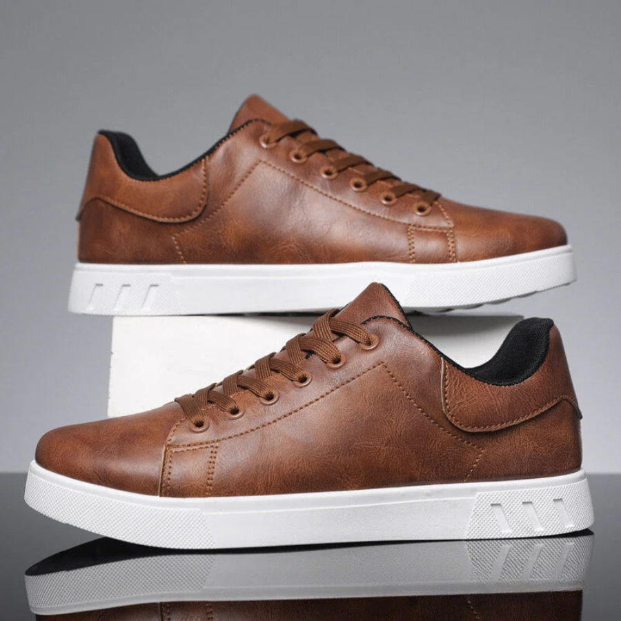 Oliver | Premium Polished Leather Sneakers for Men