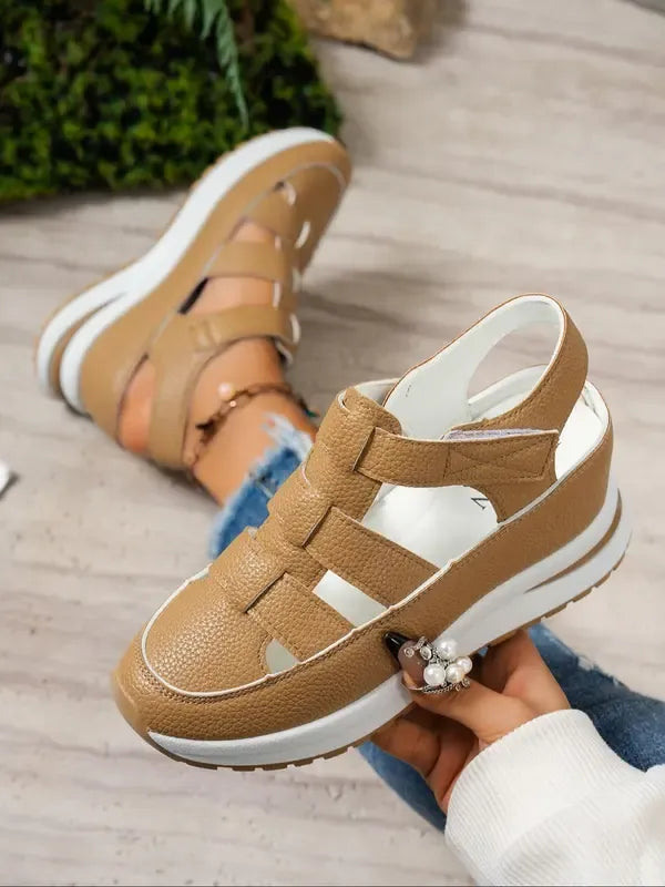 Yona | Women’s Orthopaedic Wedge Sandals With A Velcro Strap