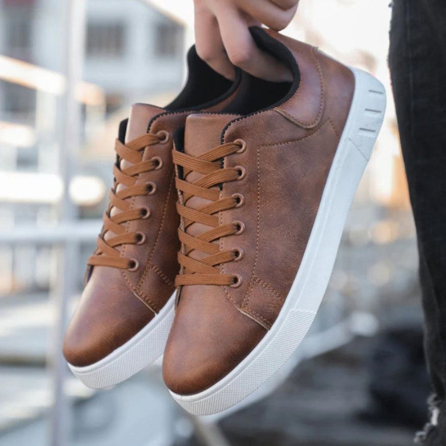 Oliver | Premium Polished Leather Sneakers for Men