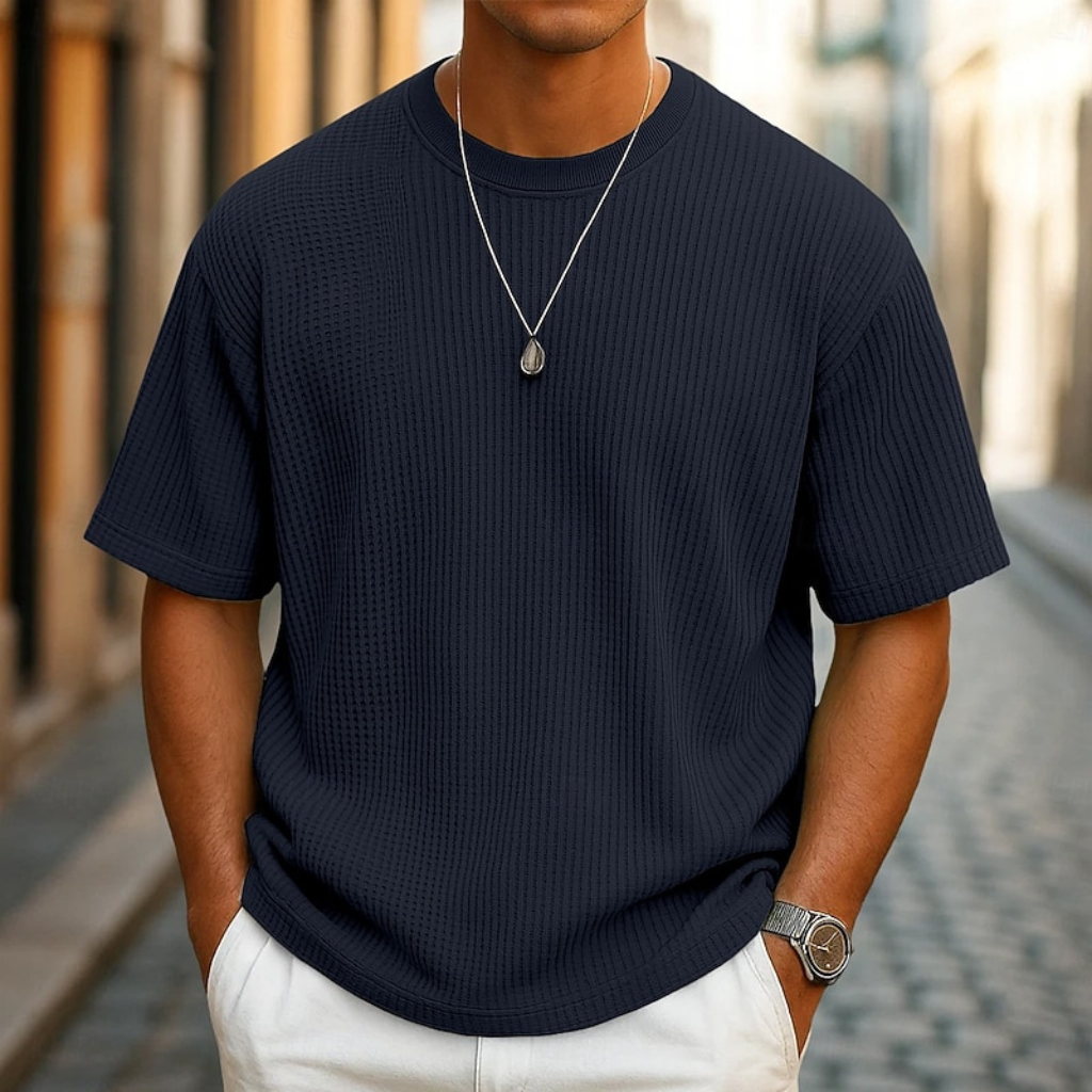 Rafello's | Men's Waffle Knit Summer T-Shirt