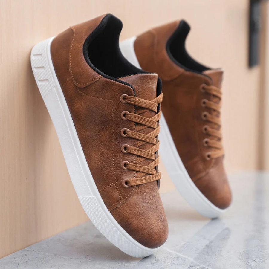 Oliver | Premium Polished Leather Sneakers for Men