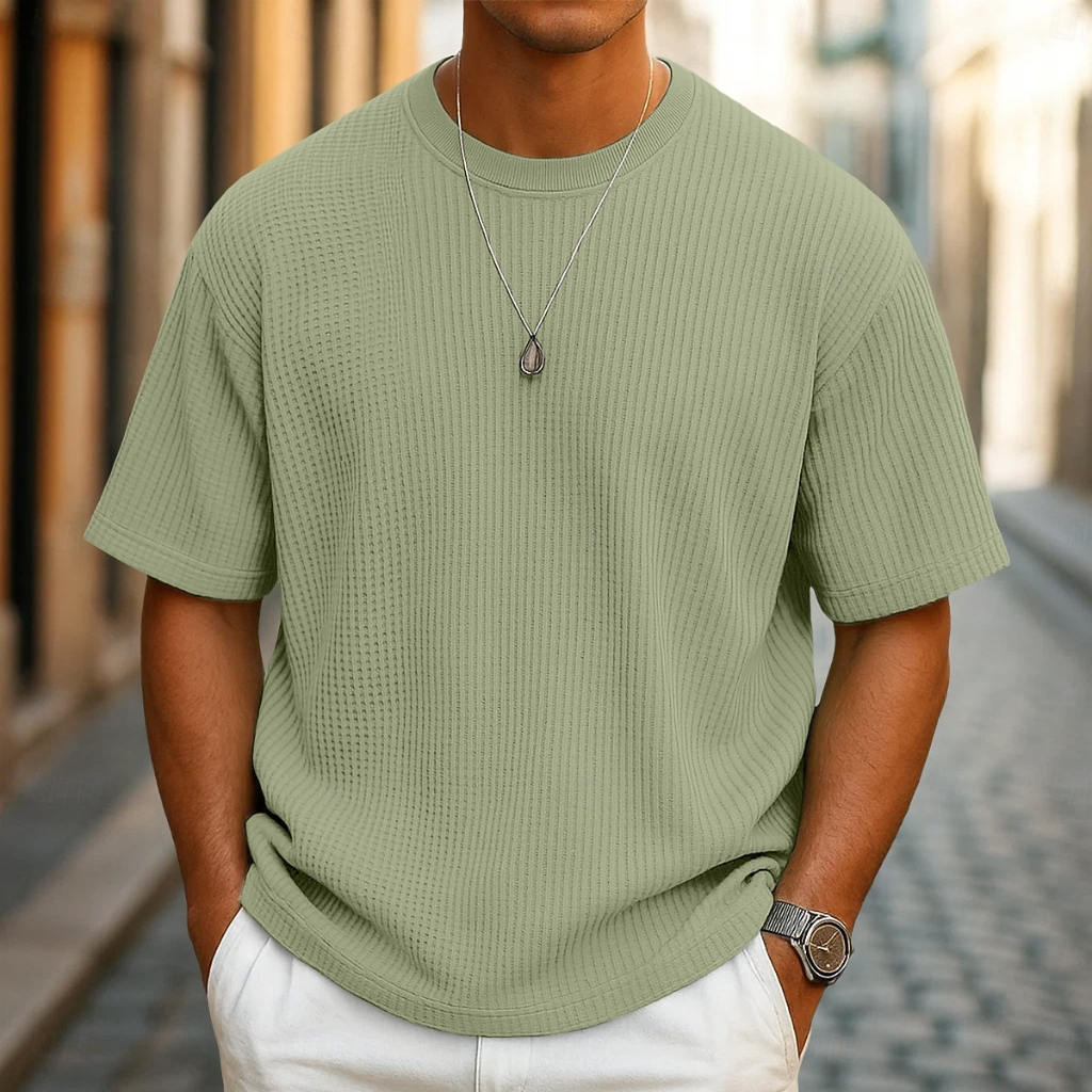 Rafello's | Men's Waffle Knit Summer T-Shirt