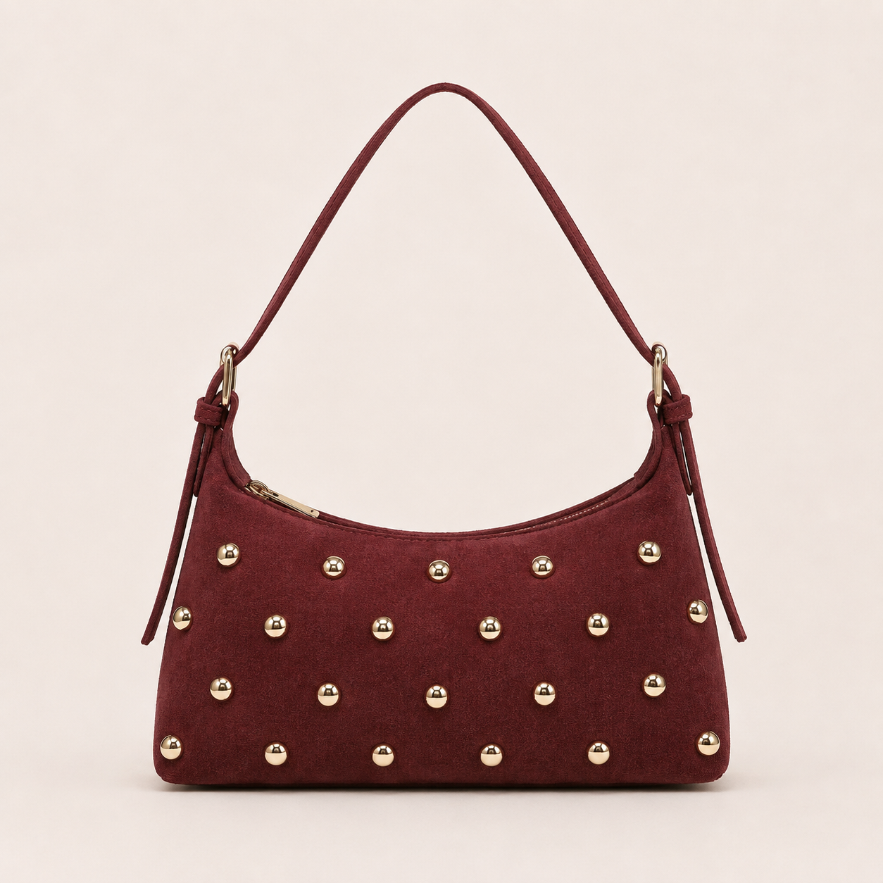 Lotte | Suede Studded Schoulder Bag
