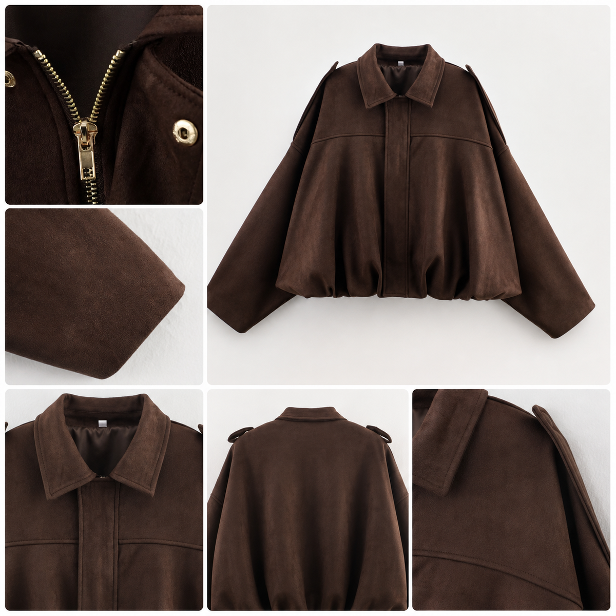 Sienna | Faux Suede Bomber Jacket