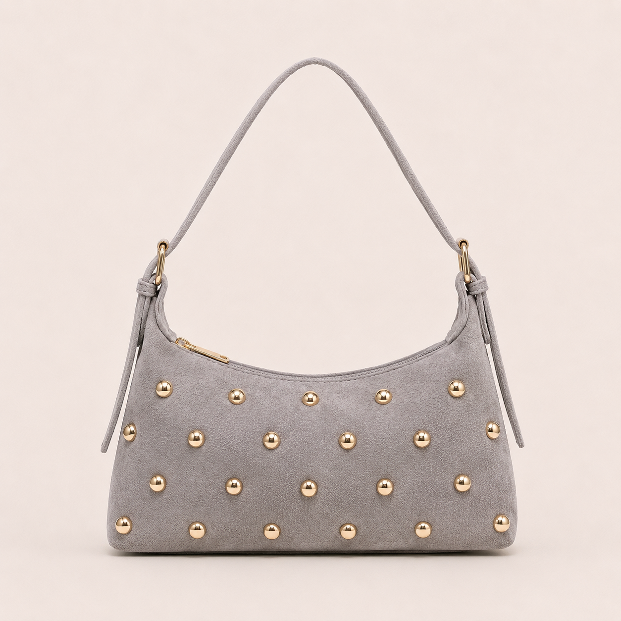 Lotte | Suede Studded Schoulder Bag