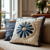 BLUEPETAL | BLUE DAISY PRINTED CUSHION COVER