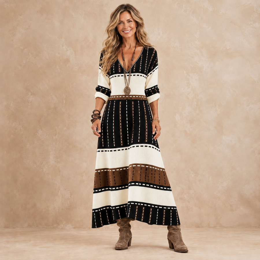 IONA | STRIPED PRINT MAXI DRESS