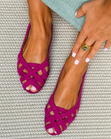 Jenefer | Flat sandals with open toes and crossed fabric