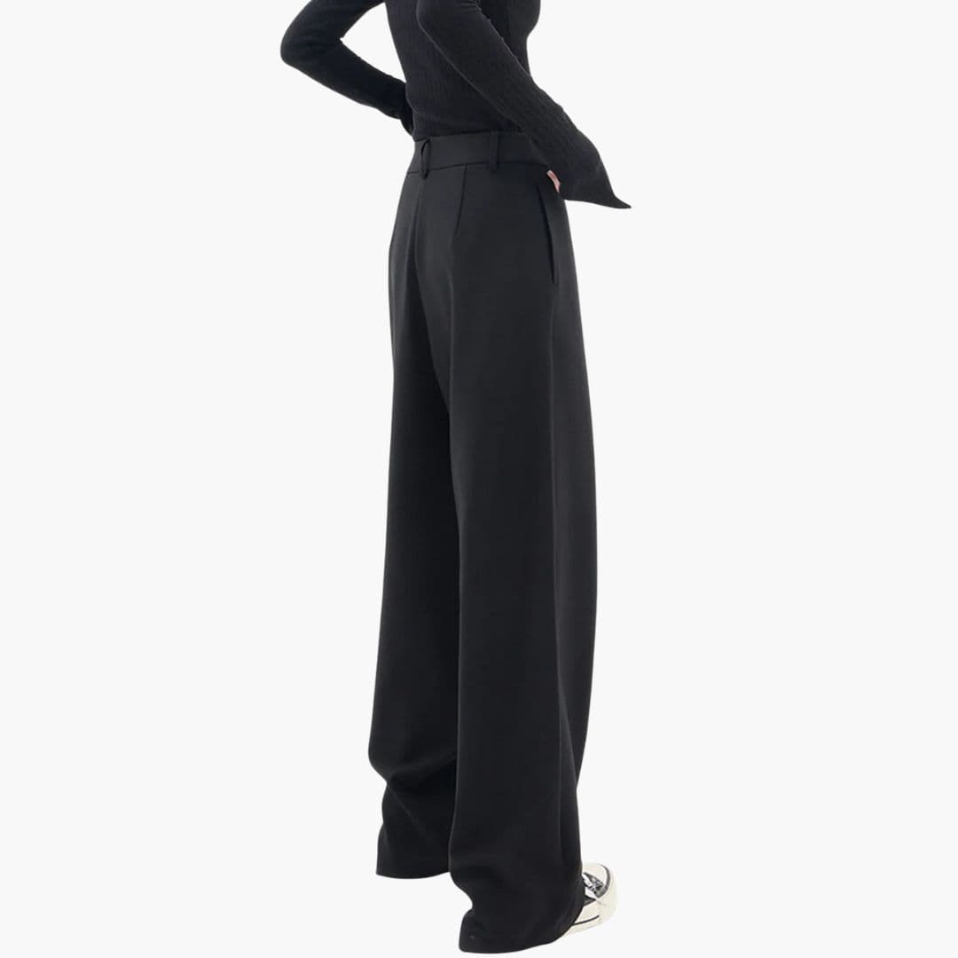 Chic Wide Leg Trousers with Asymmetric Wrap Waistband
