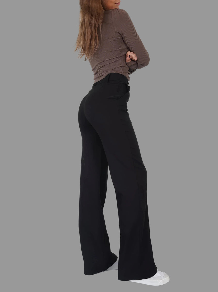 Classic High Waist Wide Leg Trousers with Tailored Fit