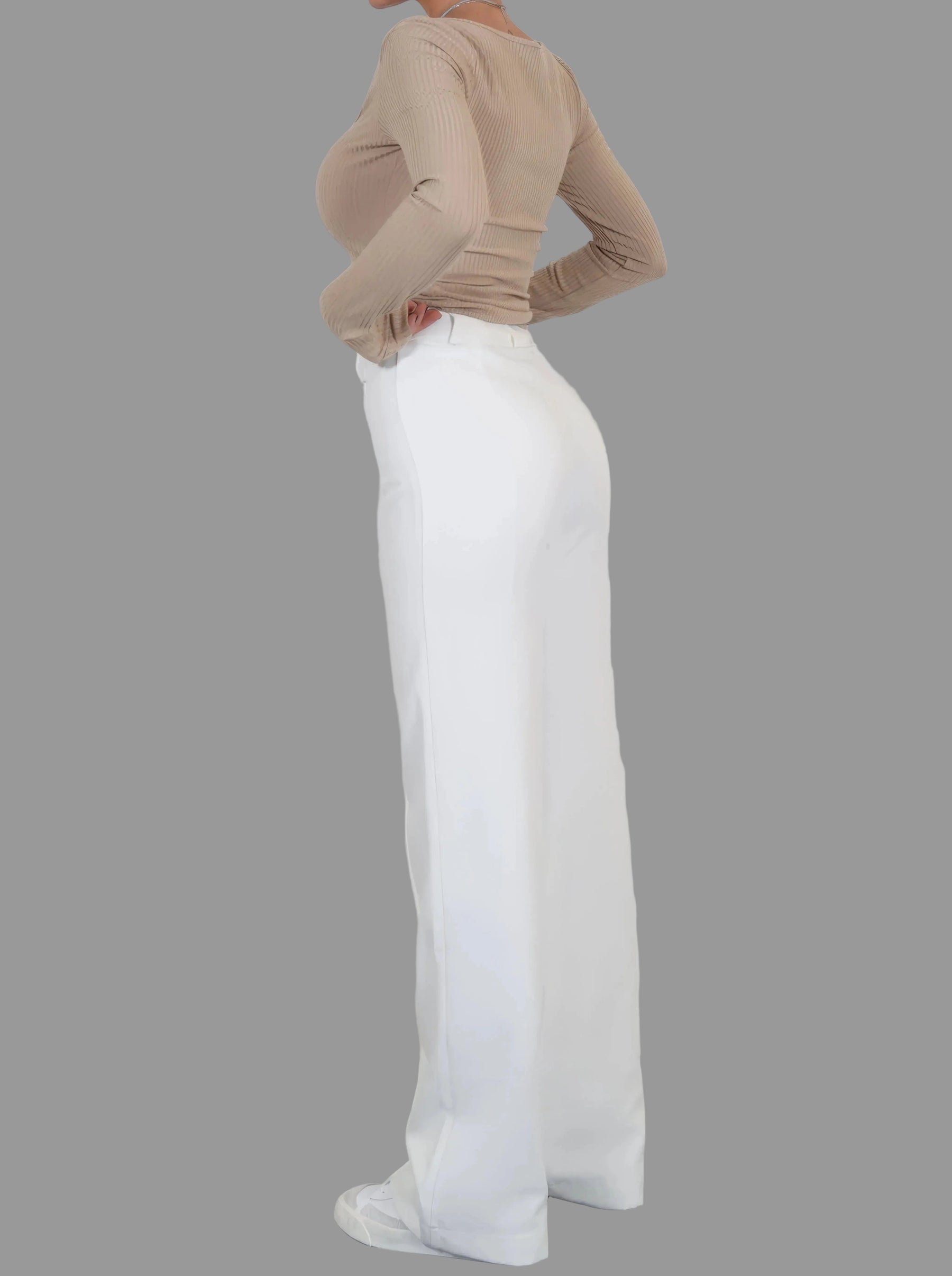 Classic High Waist Wide Leg Trousers with Tailored Fit