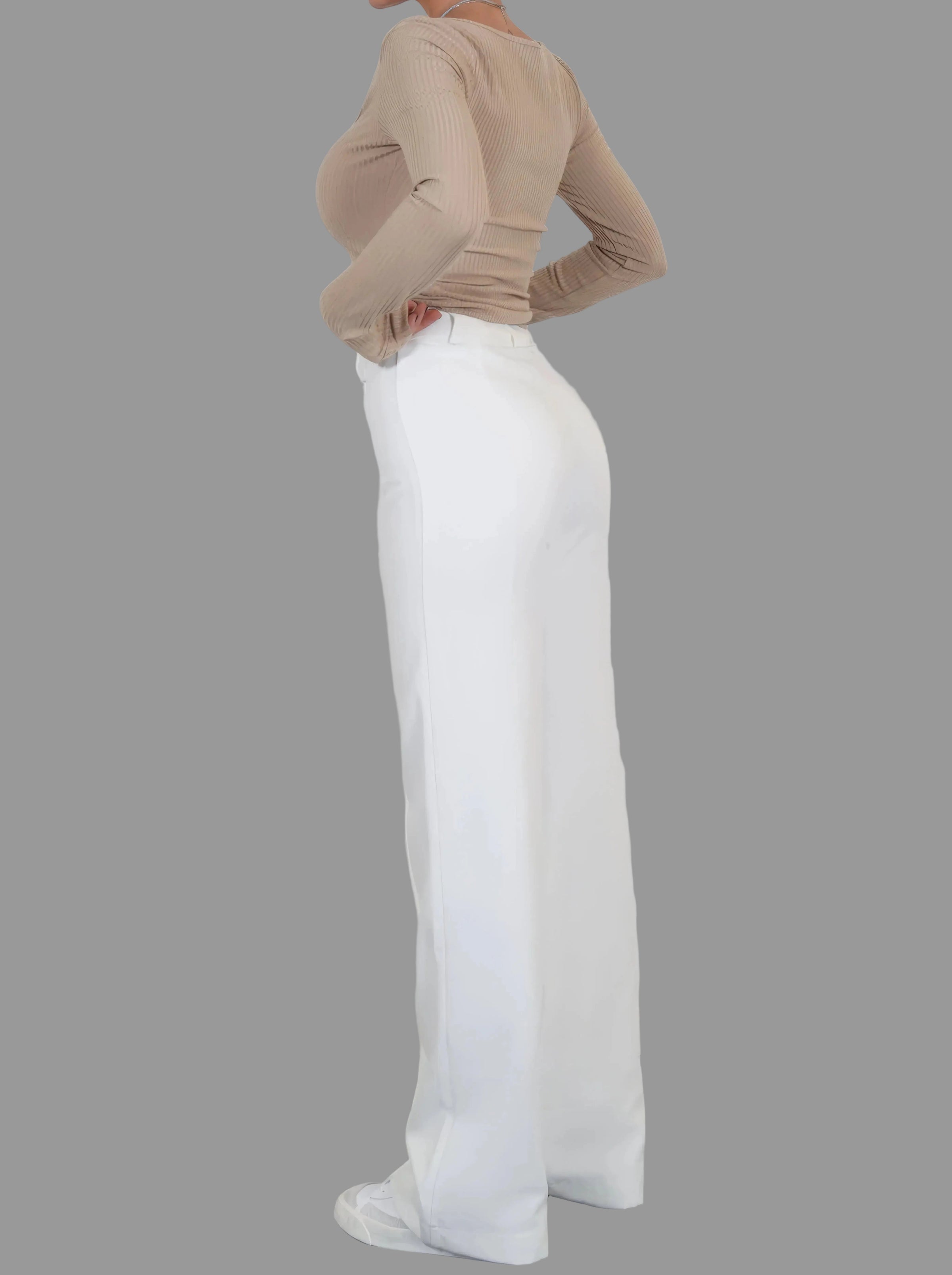 Classic High Waist Wide Leg Trousers with Tailored Fit