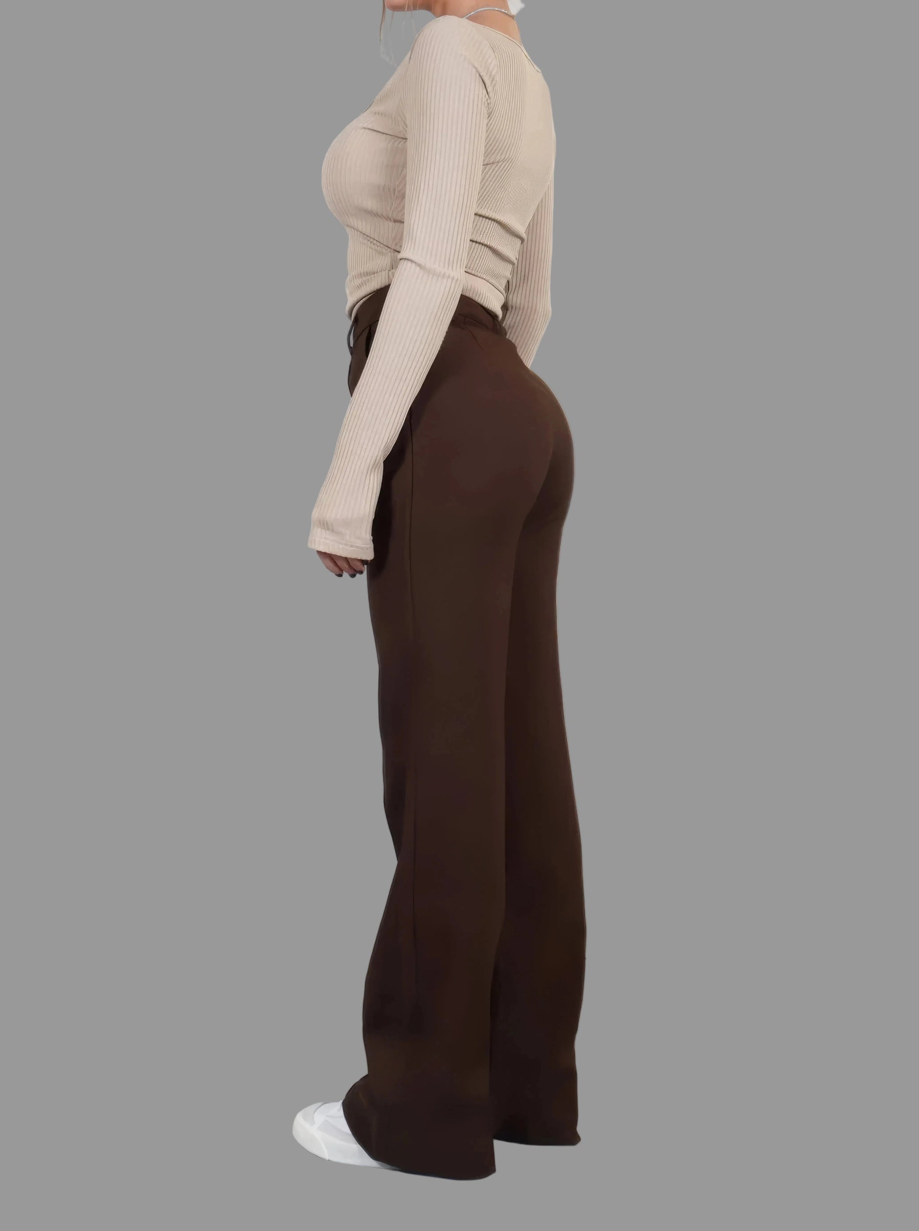 Classic High Waist Wide Leg Trousers with Tailored Fit