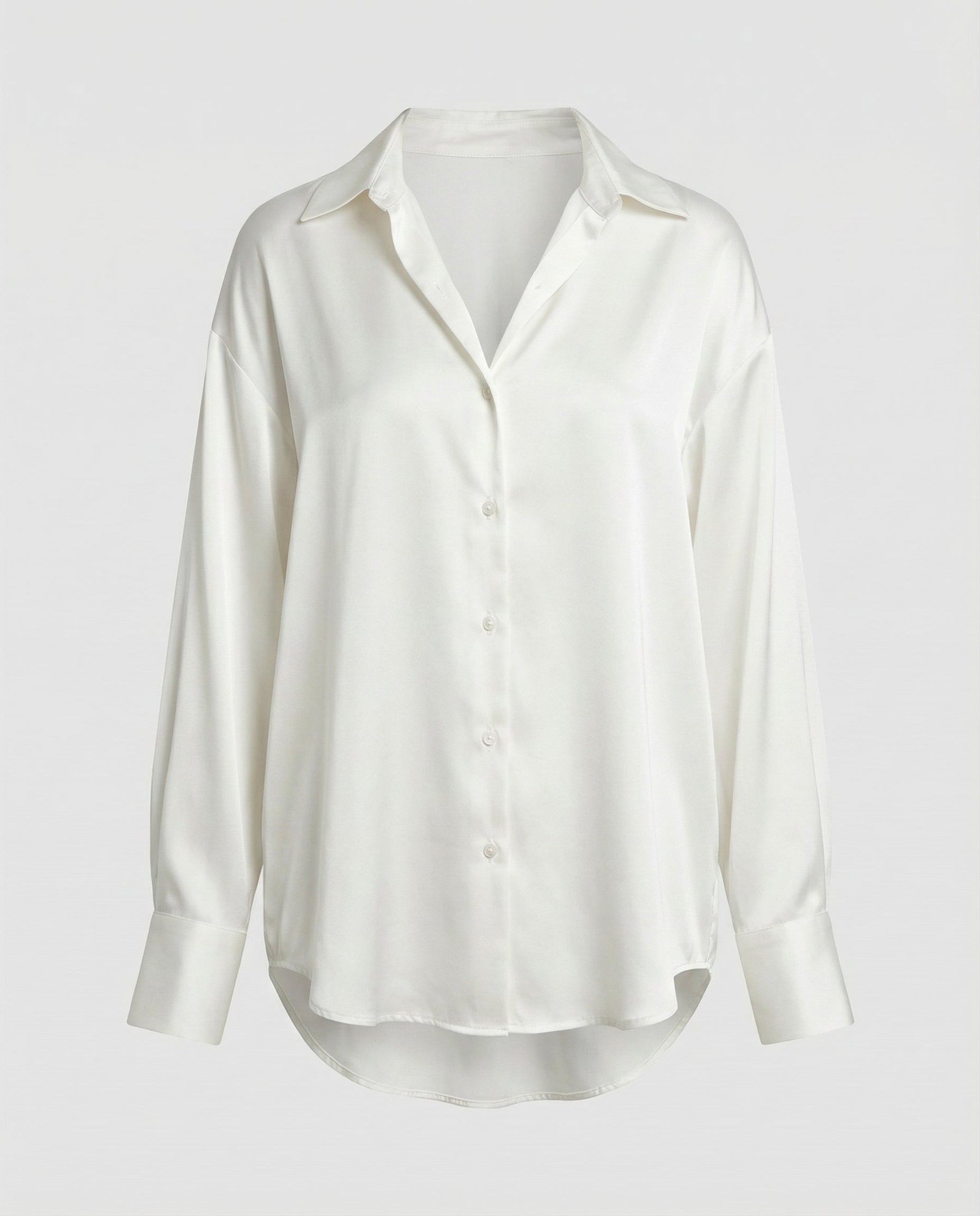Classic Silk Blouse with Classic Collar and Button Front