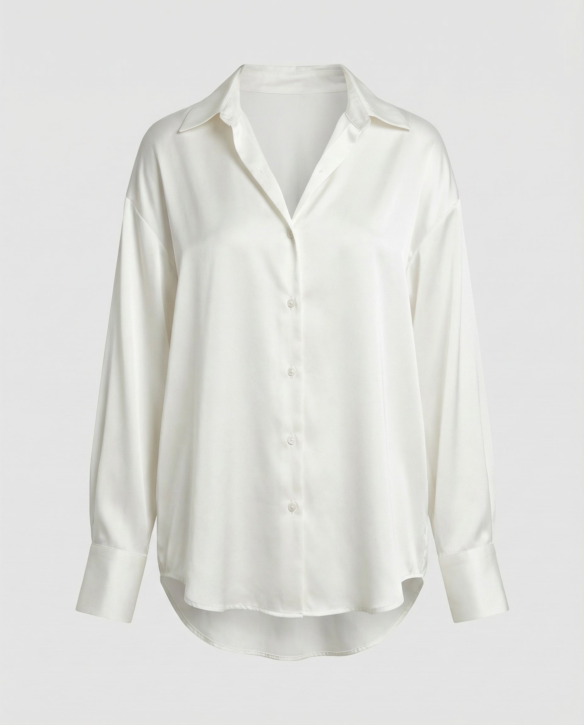 Classic Silk Blouse with Classic Collar and Button Front