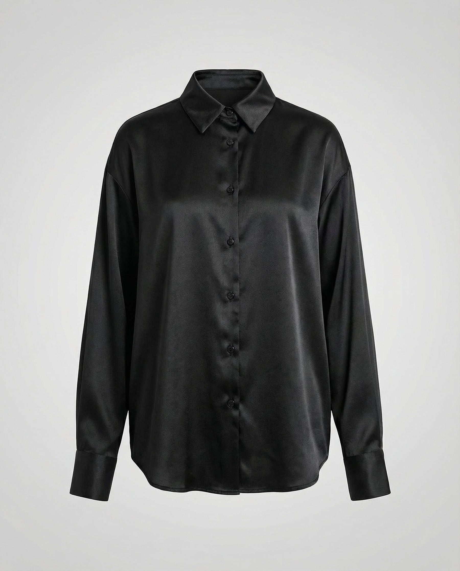 Classic Silk Blouse with Classic Collar and Button Front