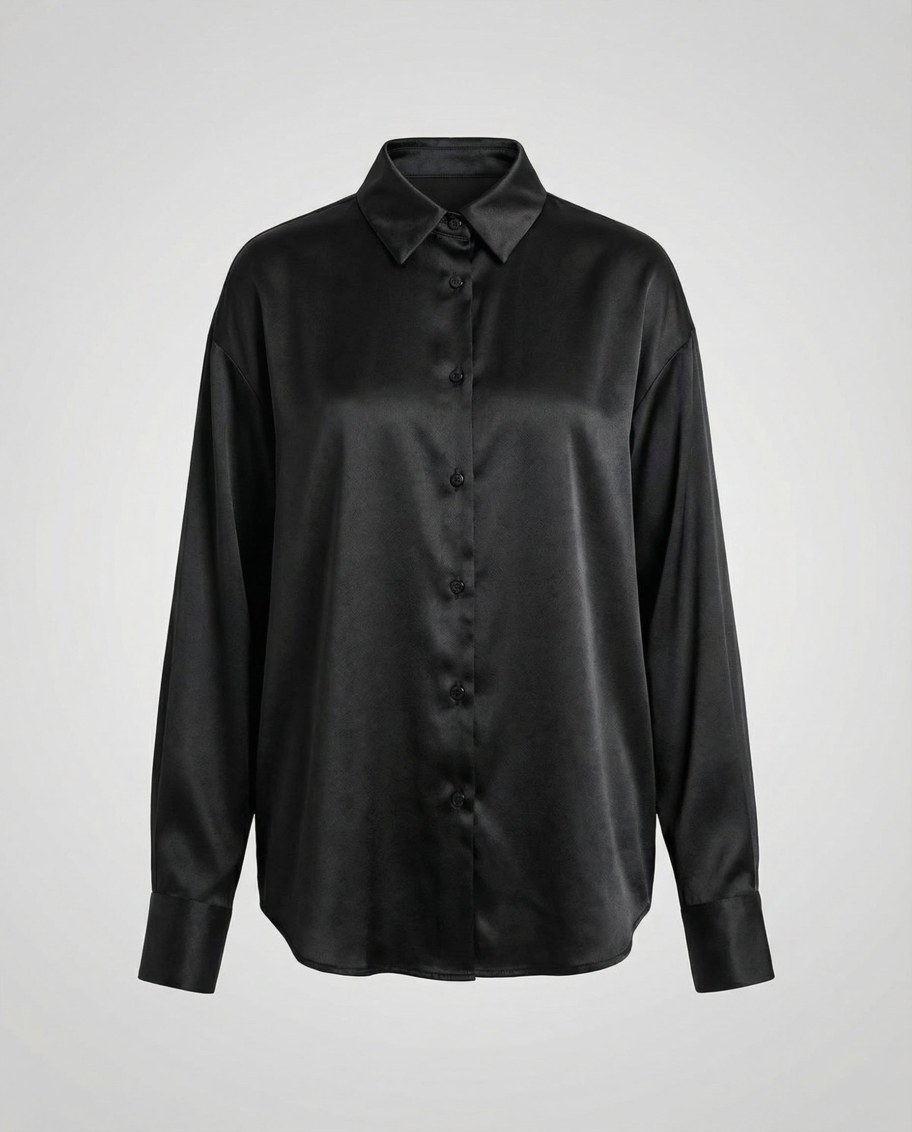 Classic Silk Blouse with Classic Collar and Button Front