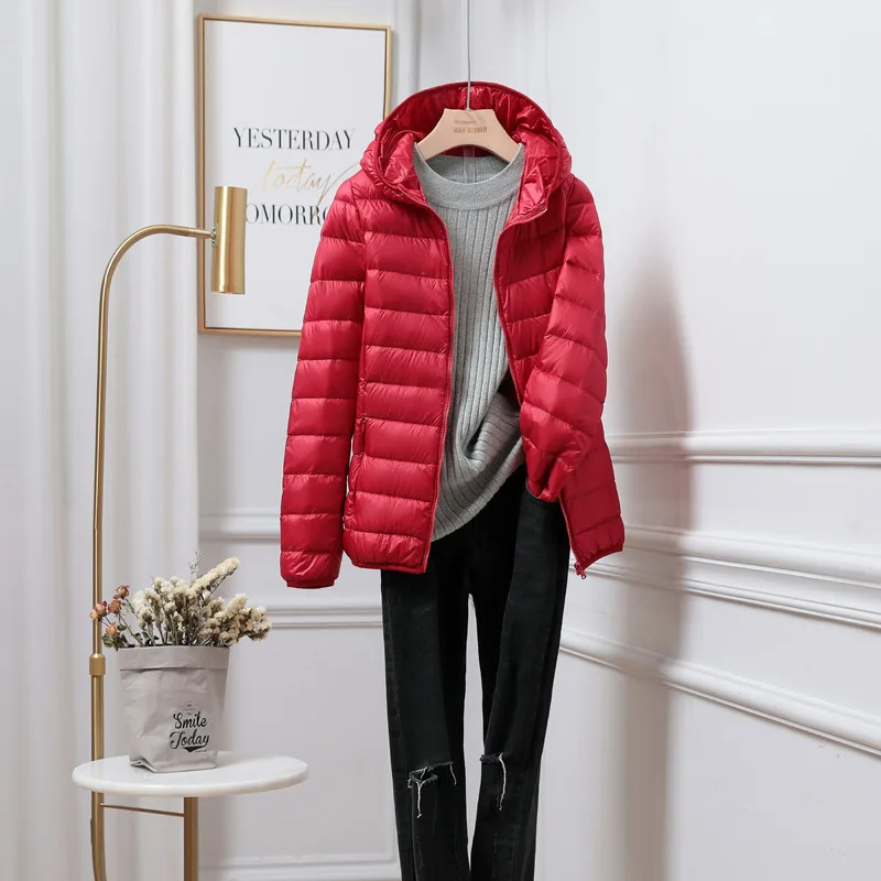 Cropped Hooded Lightweight Puffer Jacket