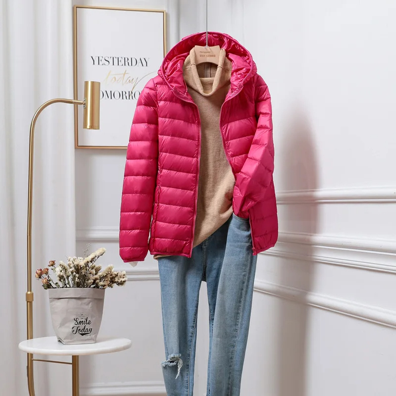 Cropped Hooded Lightweight Puffer Jacket
