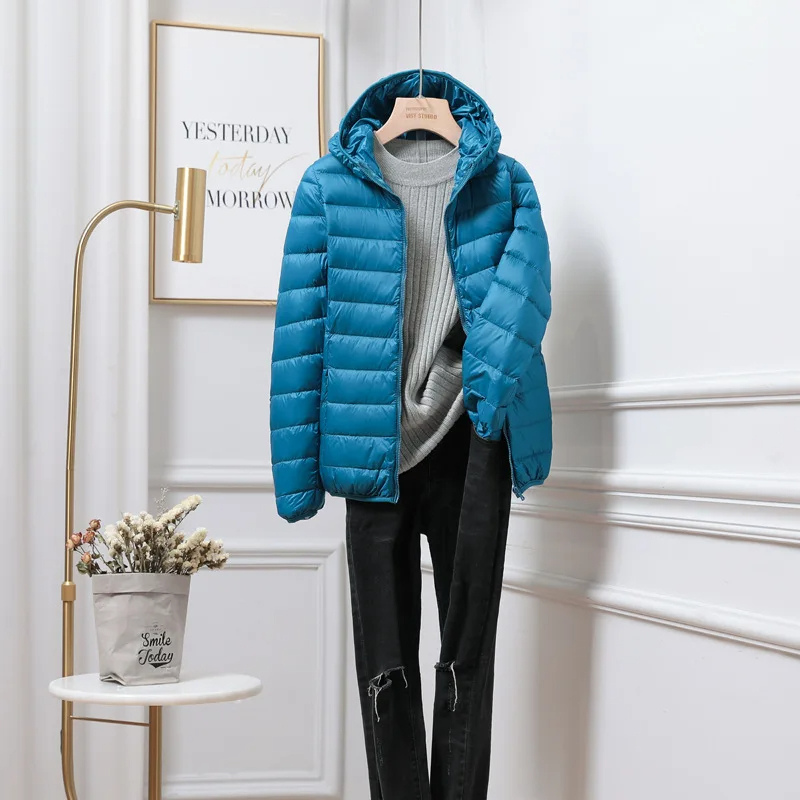 Cropped Hooded Lightweight Puffer Jacket