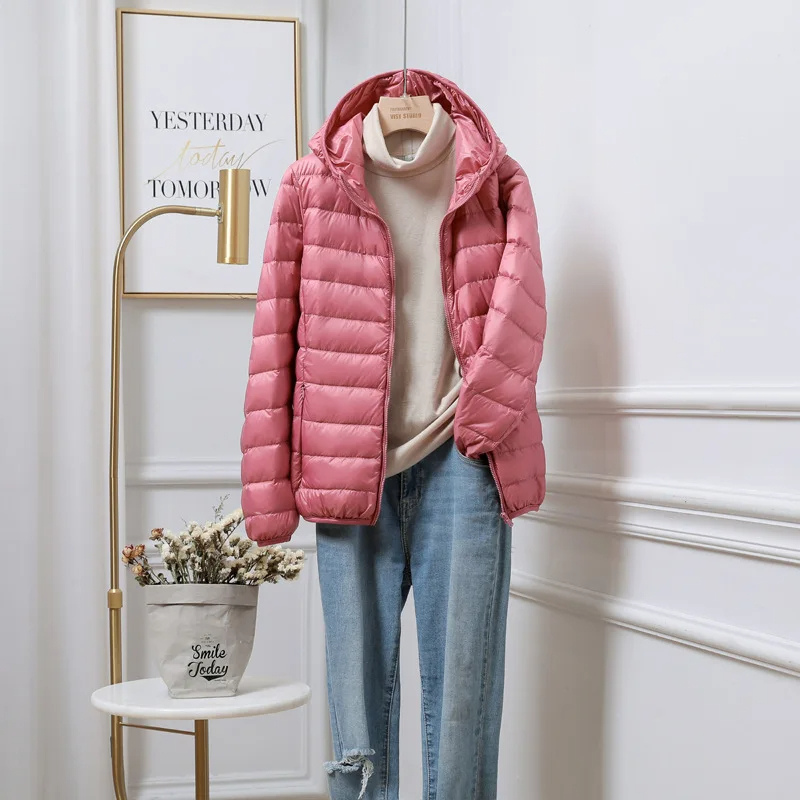 Cropped Hooded Lightweight Puffer Jacket