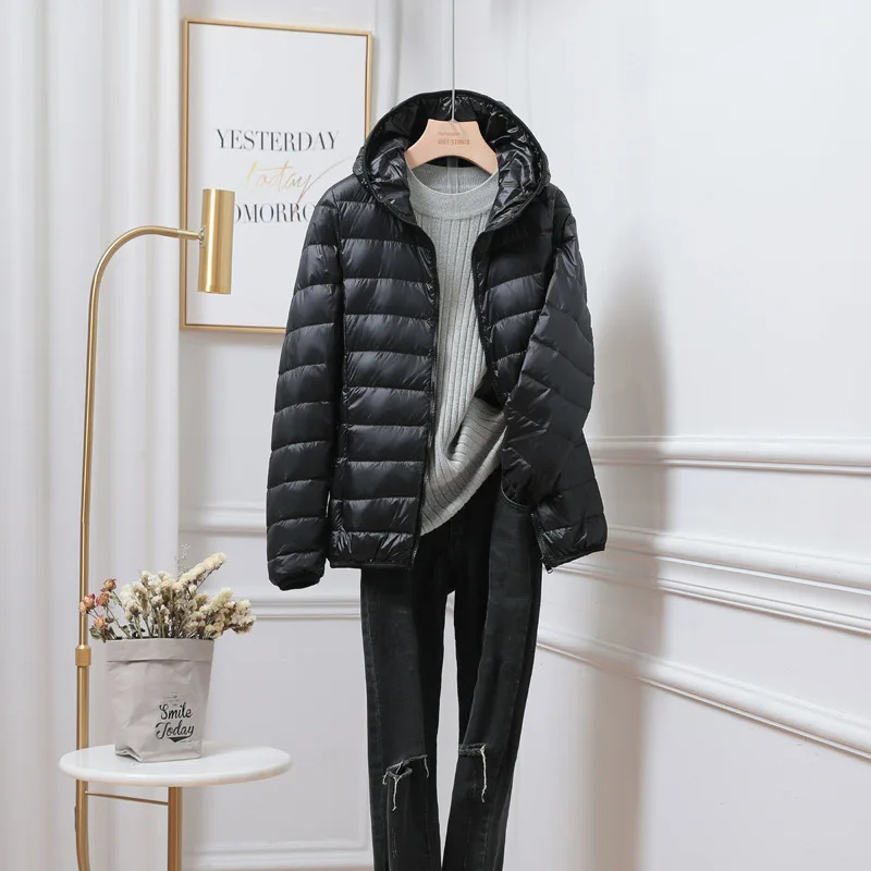 Cropped Hooded Lightweight Puffer Jacket