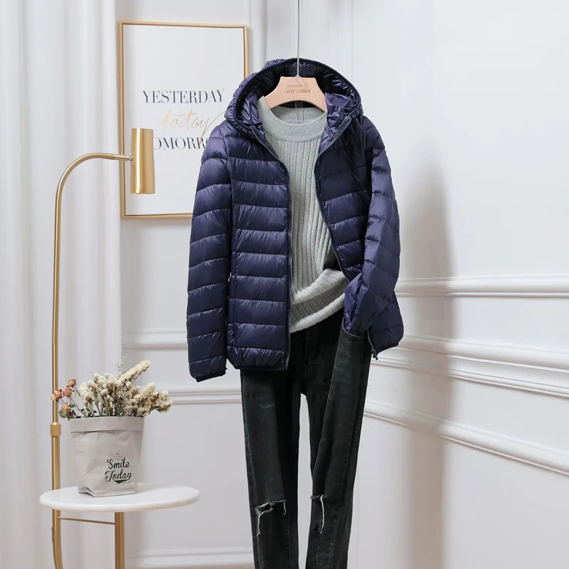 Cropped Hooded Lightweight Puffer Jacket