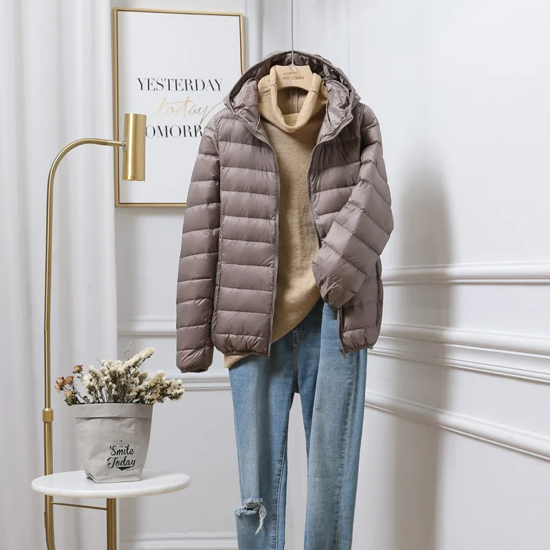 Cropped Hooded Lightweight Puffer Jacket
