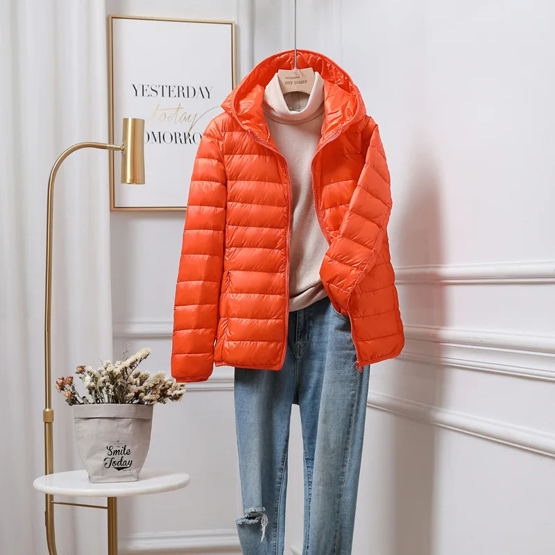 Cropped Hooded Lightweight Puffer Jacket