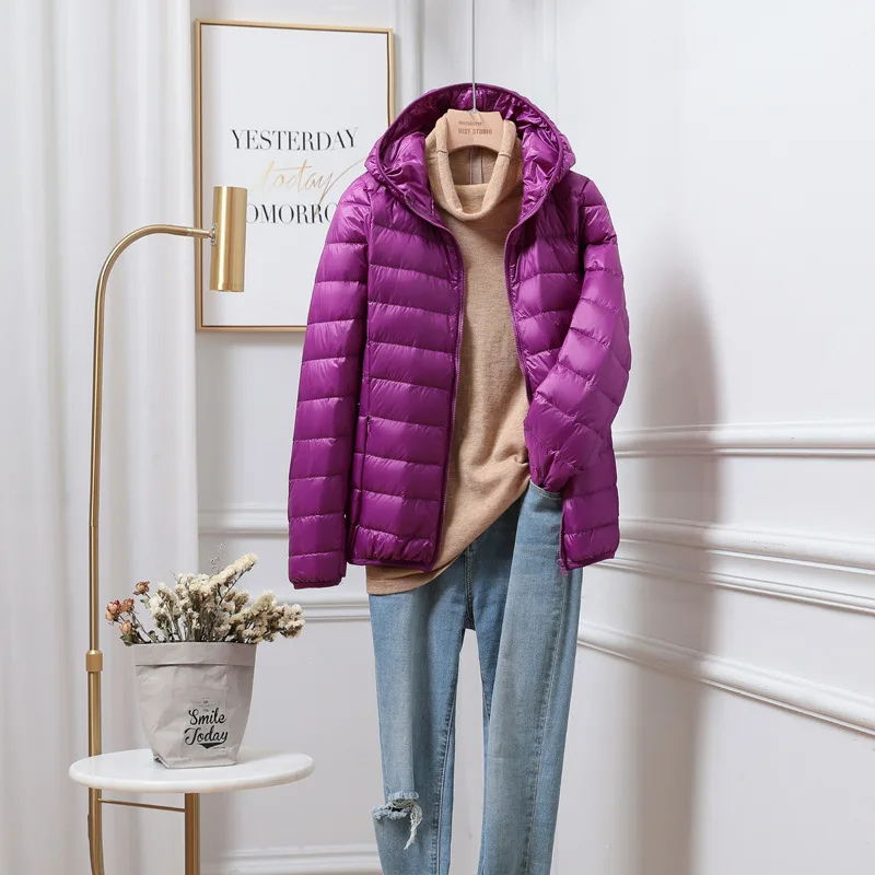 Cropped Hooded Lightweight Puffer Jacket