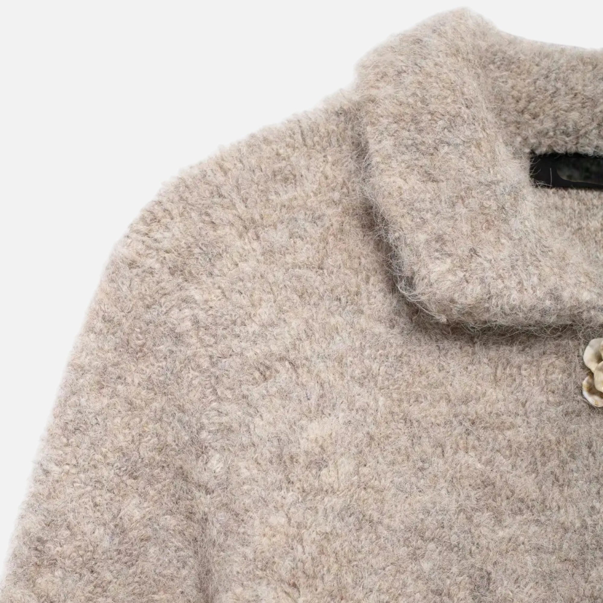 Elegant Cropped Jacket with Gold Flower Buttons