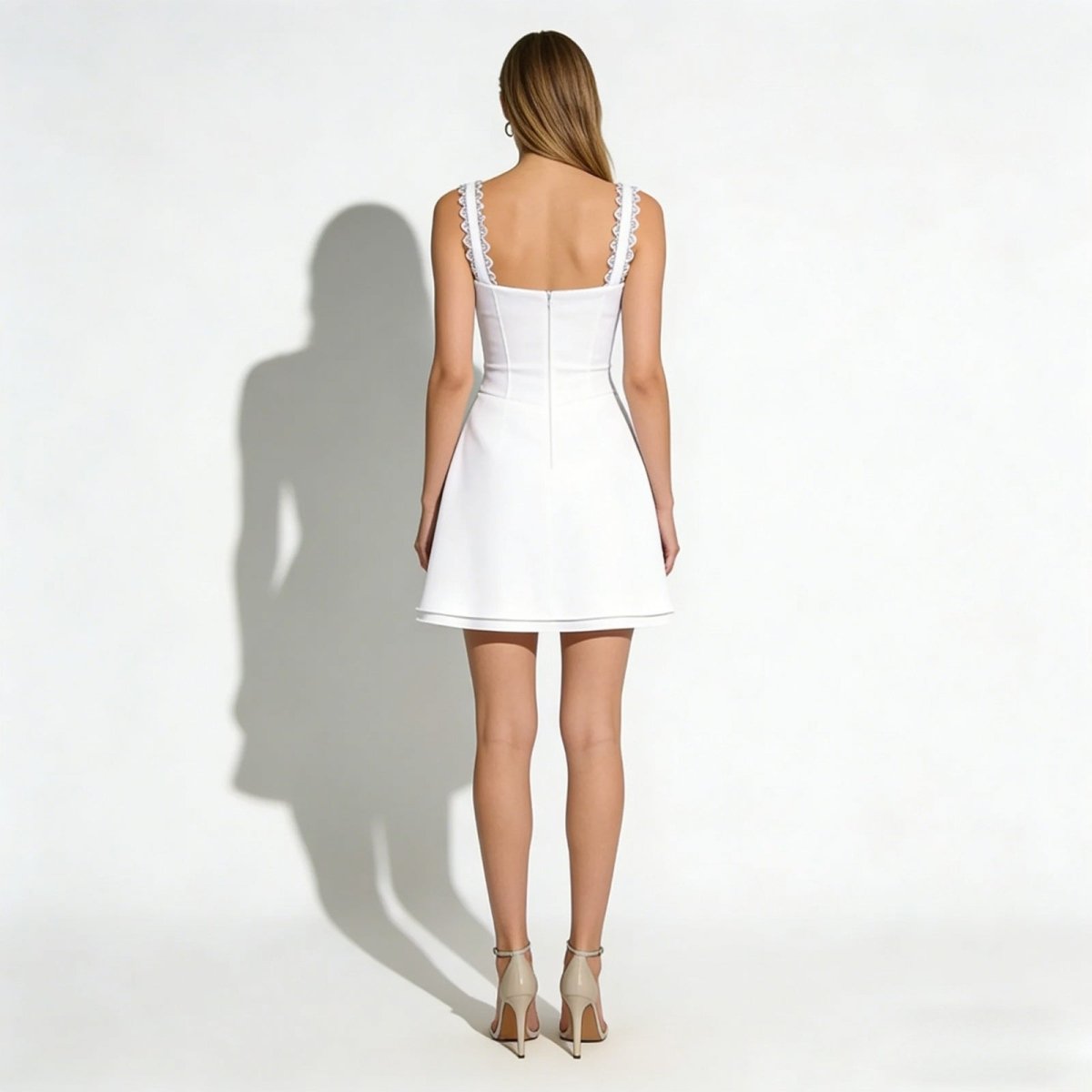 Elegant Mini Dress with Corset Bodice and Sweetheart Neckline