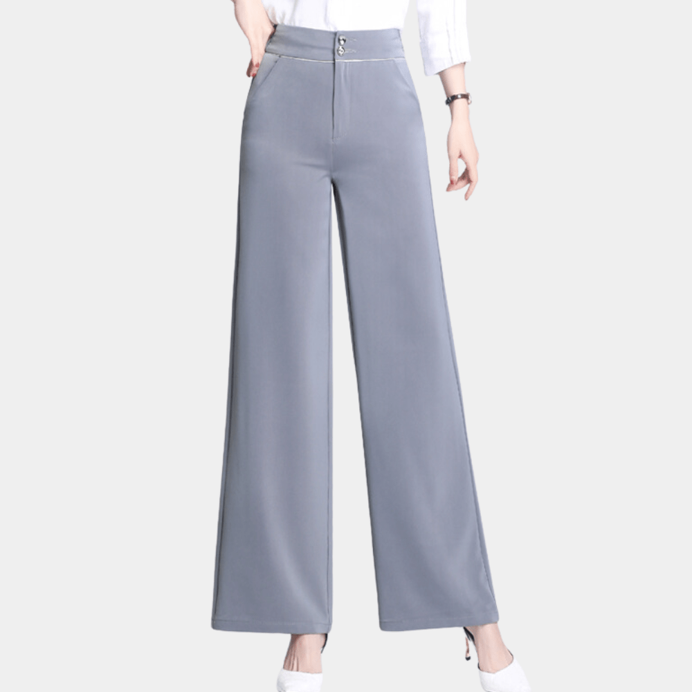 Elegant Palazzo Pants with High Waist and Flowing Wide Leg