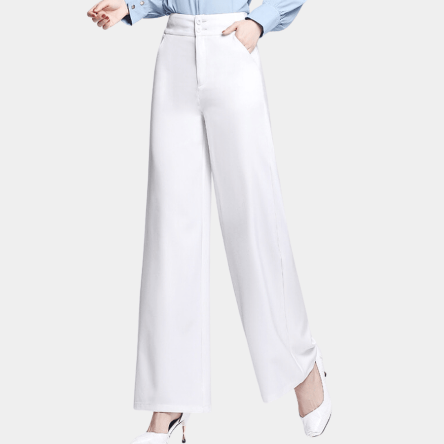 Elegant Palazzo Pants with High Waist and Flowing Wide Leg