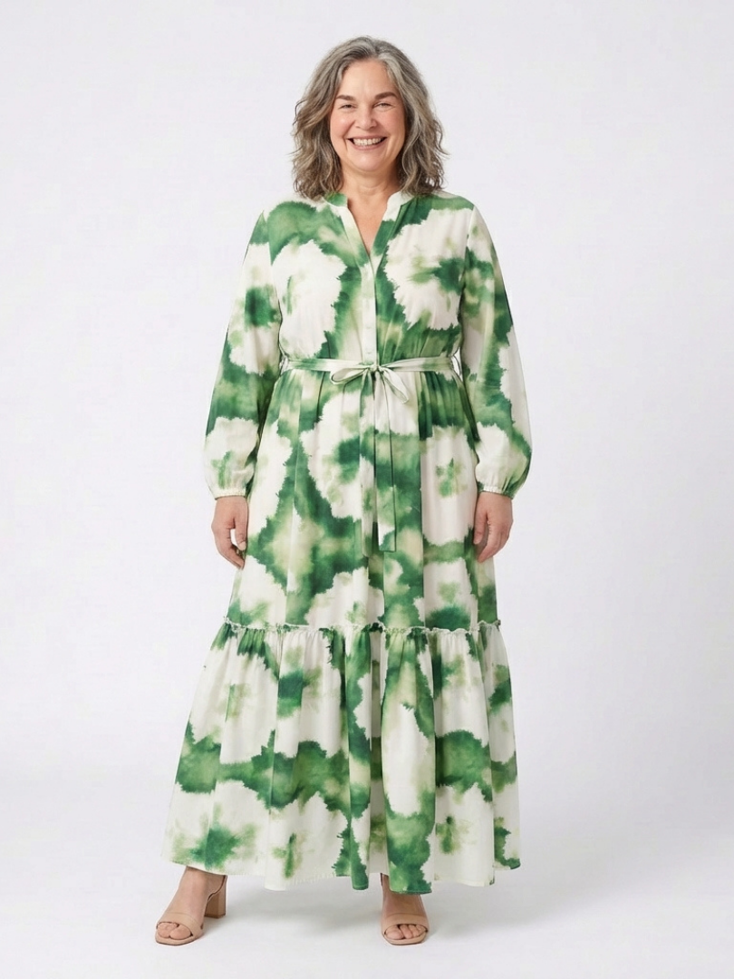 Floral Tiered Summer Dress with Balloon Sleeves and Tie Waist