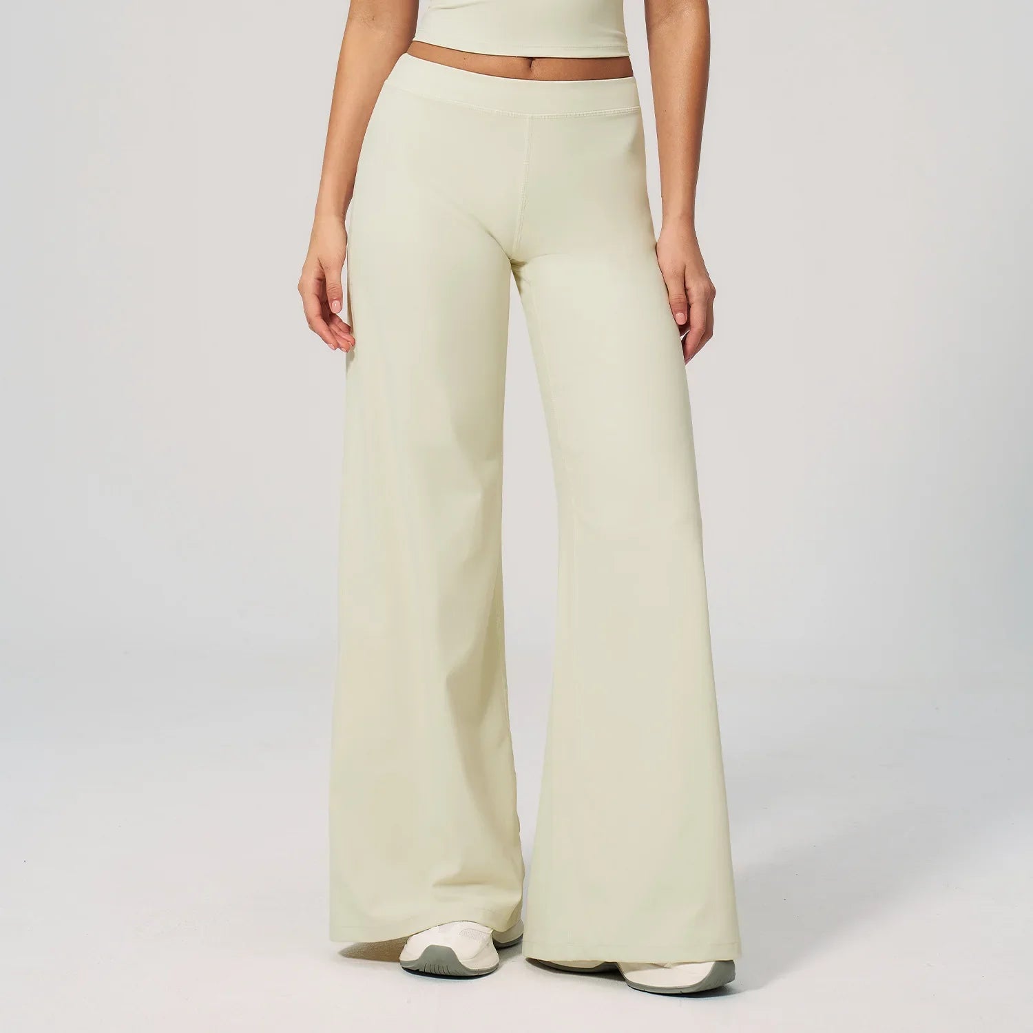 High Waist Wide Leg Trousers with Elasticated Waistband