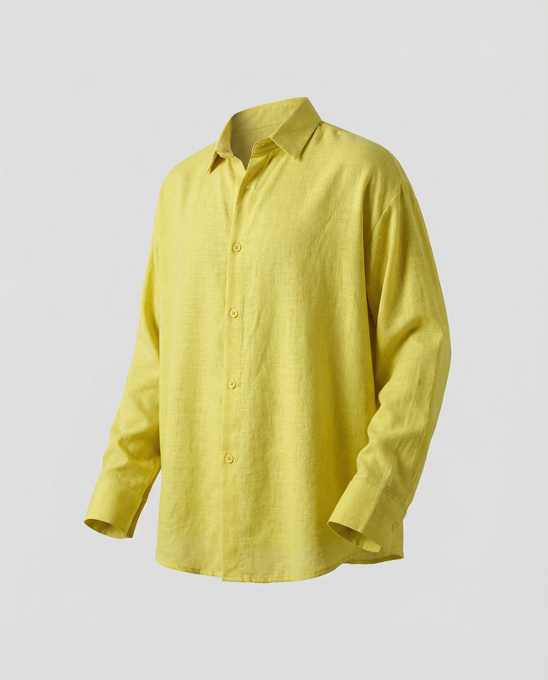 Oversized Linen Blouse with Classic Collar and Button Front