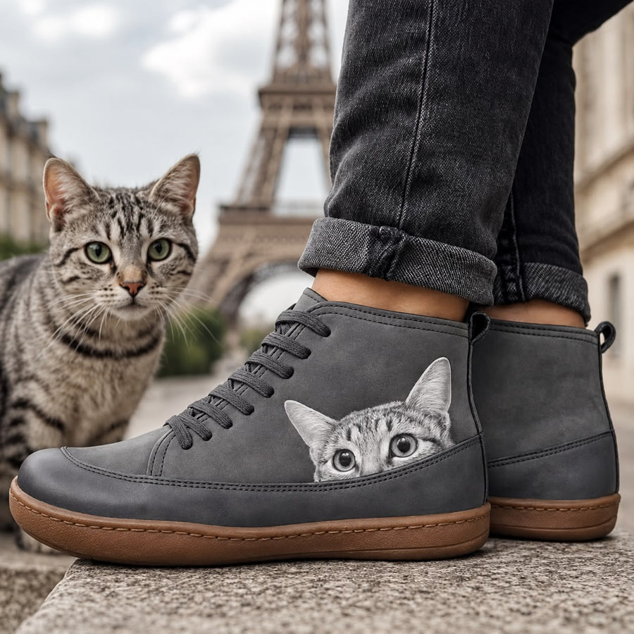 Kathy | Leather Ankle Boots For Cat Lovers