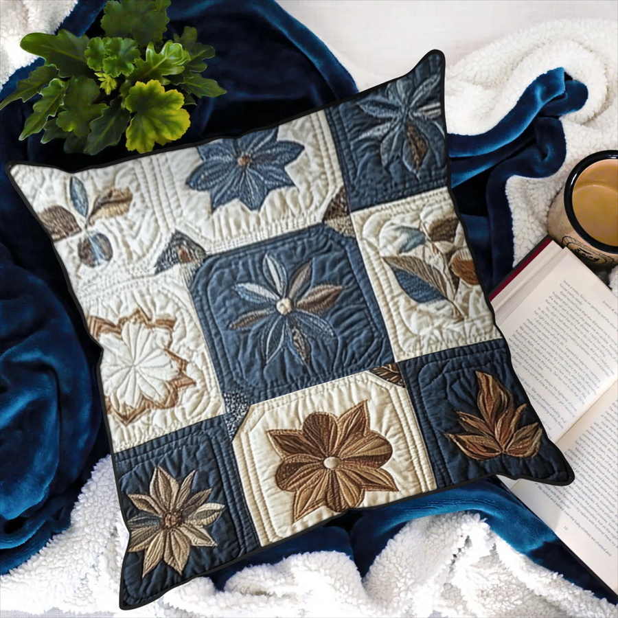 NAVYBLOOM | VINTAGE FLORAL PRINTED CUSHION COVER