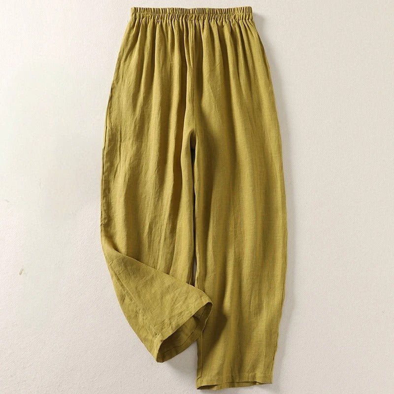 Relaxed Linen Trousers with Elasticated Waist