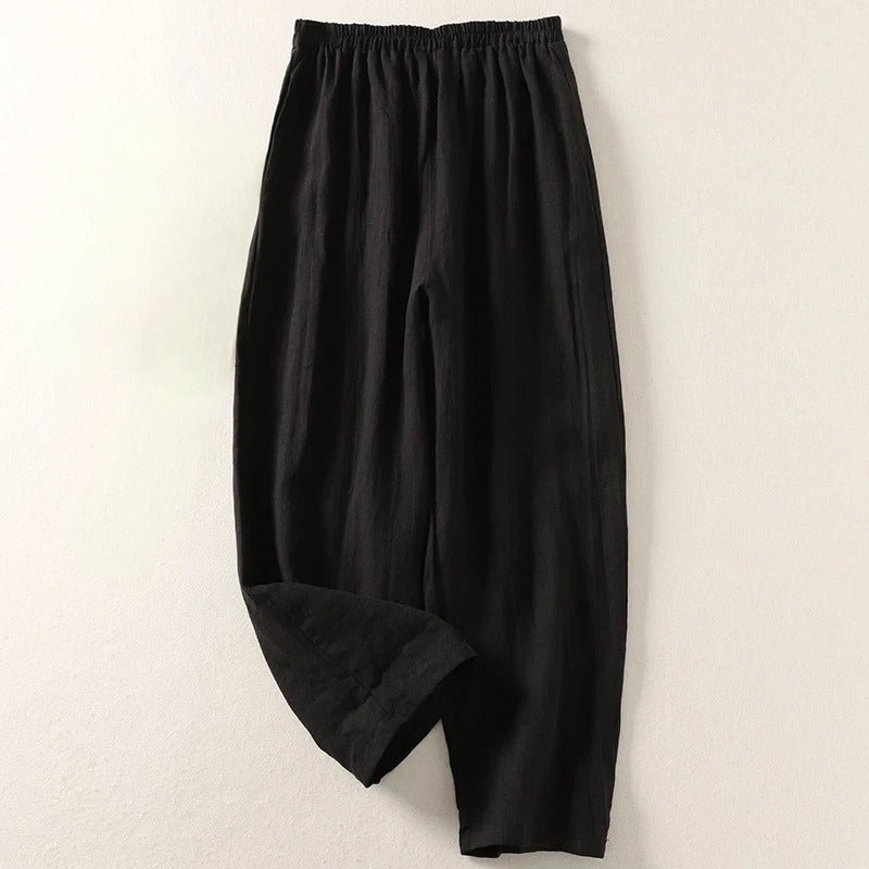 Relaxed Linen Trousers with Elasticated Waist