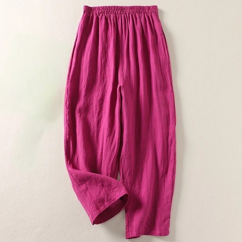 Relaxed Linen Trousers with Elasticated Waist