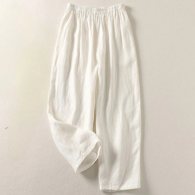 Relaxed Linen Trousers with Elasticated Waist