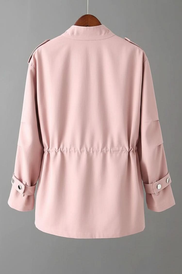 Relaxed Utility Jacket with Drawstring Waist and Chest Pockets