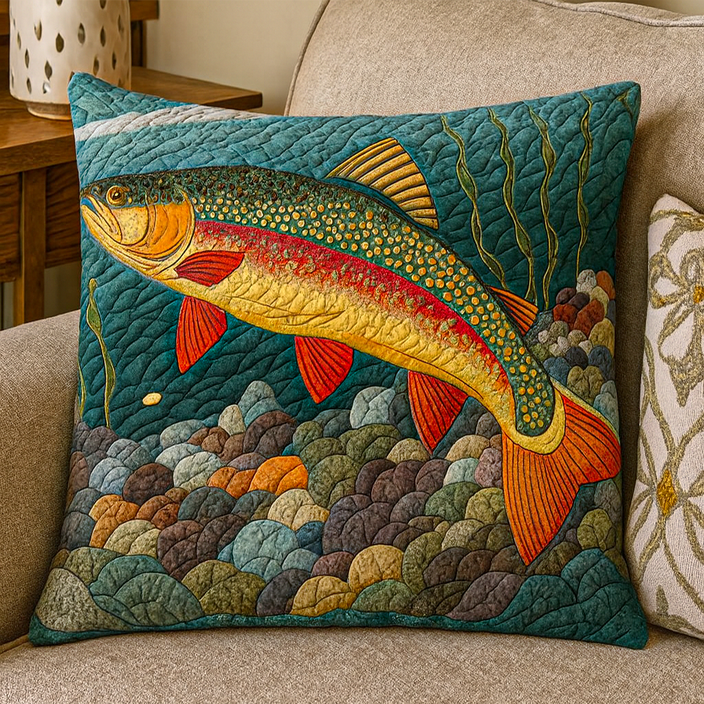 RIVERGLINT | COLOURFUL TROUT PRINTED CUSHION COVER