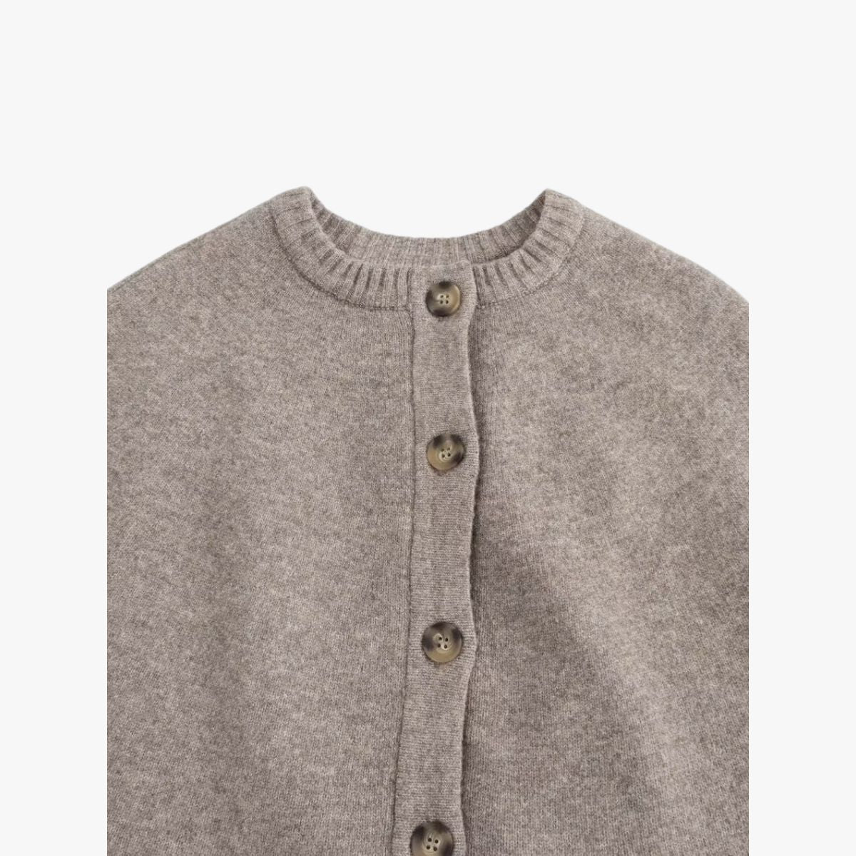 Soft Knit Poncho Cardigan with Button Front and Ribbed Trim